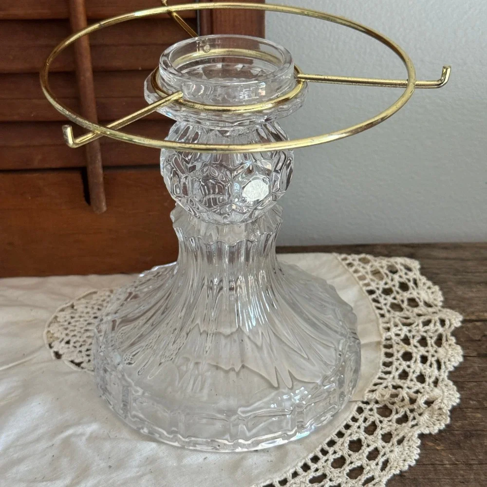 Partylite Astoria Crystal Tea Light Candle Lamp Clear Glass Hollywood Regency